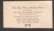 1935 ad sheet Key West Melody Hour Commodore von Mietk-Liuba Colonial Hotel FL picture