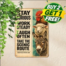 Funny Goat Farm Animal Print Sign Vintage Rustic Country Metal Tin Plaque 8x12 picture