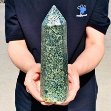 3.67LB Natural green Kambaba jasper obelisk quartz crystal Wand Point Healing picture