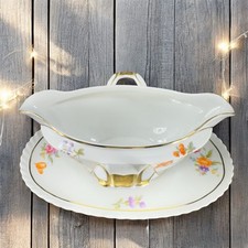 Vintage K&A Krautheim Selb Bavaria Porcelain Sauce Bowl Gravy Boat With Handles picture
