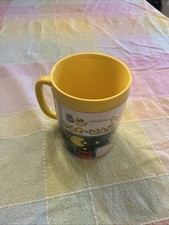 Yellow Vintage Pac-Man Coffee Mug Arcade Game ThermoServ Plastic Cup 1980 Atari picture