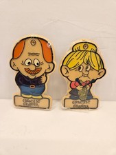 Vintage 1970-80's Greatest Grandma & Grandpa Hard Plastic Keychain Ring picture