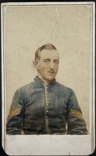 Civil War Ink Signed & Tinted CDV of Sergeant Amos G Hurd 31st Massachusetts picture