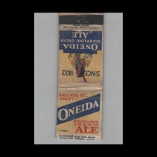 1930s Matchbook Cover Diamond Quality Oneida Sparkling Cream Ale NY picture
