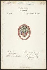Photo:W McEwan Malt Liquors Trademark Registration 1882 Brand Label picture