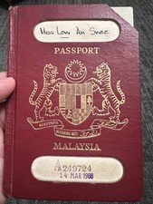 Malaysia Passport 1968, Vintage Cancelled Travel Document picture