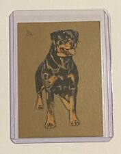 Rottweiler Gold Plated Artist Signed “Man’s Best Friend” Trading Card 1/1 picture
