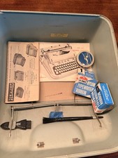 Vintage Hermes 3000 Script Cursive Typewriter Seafoam Working w/ Case Manual picture