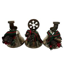 Vintage International Silver Co. Christmas Bells Set of 3 Silver Plated Holiday picture