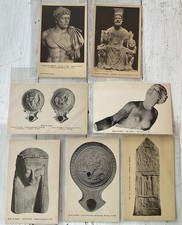 Vintage Antique LOT  of 7 Post Card Roman God Statue Artifacts Carte Postale picture
