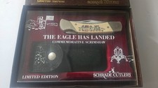 Schrade Cutlery  “The Eagle Has Landed” Scrimshaw Folding Knife picture