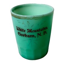 GORHAM NH NEW HAMPSHIRE Uranium Custard Souvenir Glass WHITE MOUNTAINS TRINKET picture