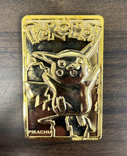 Pokemon Pikachu Gold Card Burger King Toy Nintendo 1999 #25 Good Shape picture