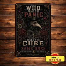 Gothic Panic Cure Sarcastic Metal Sign Dark Aesthetic Room Wall Decor Art picture