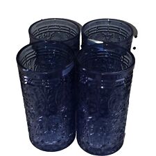4 Shannon Blue Drinking Glasses Tumblers ￼ picture
