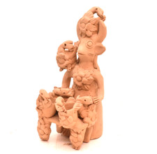 Mexican Oaxaca Teodora Blanco Folk Art Pottery Clay VTG Figurine Sculpture 6.25
