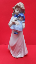 Nao By Lladro 1989 Figurine WE'RE Sleepy Girl Holding Doll #1107 picture