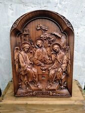 Icon The Most Holy Trinity  Orthodox Wood Carved. Picture. 10