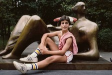 Brian Bloom a red-and-white striped polo shirt over left shoulder - Old Photo picture