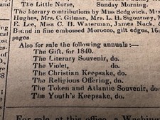 1839 Edgar Allan Poe Advertisement “The Gift For 1840” Philadelphia Newspaper picture