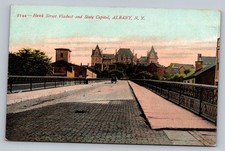 c1915 Hawk Street Viaduct And State Capitol Albany New York Vintage Postcard picture