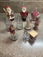 Vintage Glass Candy Containers. Santa Claus Total Of 9 picture