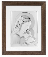 Virgin Mary Holding Holy Baby Jesus Christ Icon Wood Frame picture