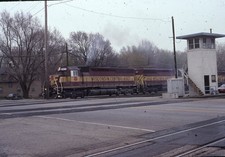 WC WISCONSIN CENTRAL Railroad Train Locomotive BLUE ISLAND 1996 Photo Slide picture
