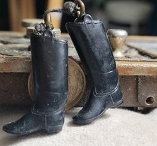 Vintage 2 MINIATURE BOOTS COMPRESSED ANTHRACITE COAL, MINING SOUVENIRS picture