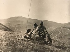 VTG photo african American soldier camp fuji 50s snapshot v4381 picture