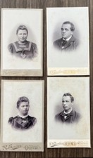 4 Antique 1890'S CABINET CARD Woman Men Girls Fashion Love picture