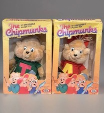 Alvin & the Chipmunks 1983 Alvin & Theodore Plush Stuffed Collectible In Box VTG picture