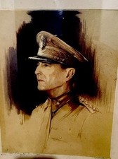 Vintage General Douglas MacArthur autograph Painting. Painters Signature As Well picture