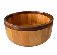 Large 11” Dansk Scandinavian Design Wood Salad Bowl Wooden MCM Made in USA picture