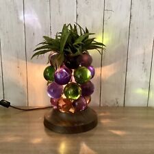 Vintage Lucite Acrylic Resin Grape Cluster Pineapple Green,blue Balls Tiki Lamp picture