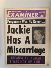 1969 Oct 20 National Examiner Newspaper, Jackie Kennedy has Miscarriage (VRN10B picture