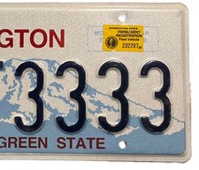 LICENSE PLATE PLATES Washington Quadruple 3333 picture