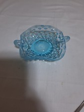 Fenton Vintage Ice Blue Opalescent Hobnail  Basket Dish picture