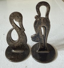 VTG International Sterling Silver Mid Century Modern Cat/Swan Figurine R106 R109 picture