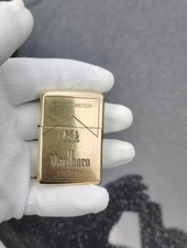 CLASSIC MARLBORO BRASS ZIPPO LIGHTER WINDPROOF WITH BOX picture