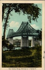 Vintage Montreal New Harbour Bridge Postcard PECO Photogelatine Canada picture