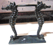 Cute Cast Iron Double Seahorse Black Votive Candleholder picture