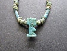 NILE  Ancient Egyptian Shu Amulet Mummy Bead Necklace ca 300 BC picture