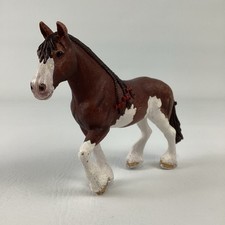 Schleich Clydesdale Draft Horse Brown White Braided Mane Figure Realistic 2015 picture