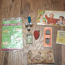 Antique VTG Paper Needle Cases Sewing Lot Sewing Susan Cresent Needle Penimaid picture