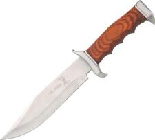 Elk Ridge Hunting Full Tang Bowie Wood Stainless Fixed Blade Knife 12.5