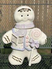 New Lenox The Gingerbread Man Ceramic Decorated 22” 24 K Accents Cookie Jar picture
