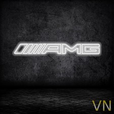 Amg Logo Neon Sign 43x6.3 in Lamp Bar Open car garage Gift Wall Decor picture