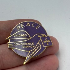 PEACE Chicago Conference Branch 4th District AME WMS Vintage Lapel Pin picture