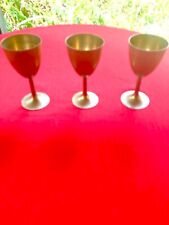 + Nice Older Set of 3 Brass Communion Cups + 7